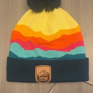 Teton Valley Colorful Knit Pom Beanie